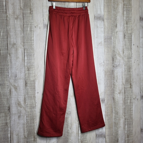 Puma Iconic T7 Intense Red Track Pants with White Stripes. Straight Leg - Picture 5 of 11